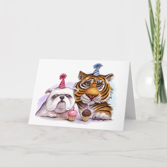 Animaux de fête Carte d'anniversaire (Devant)