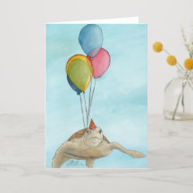 Animaux de fête : Carte de voeux de tortue A5