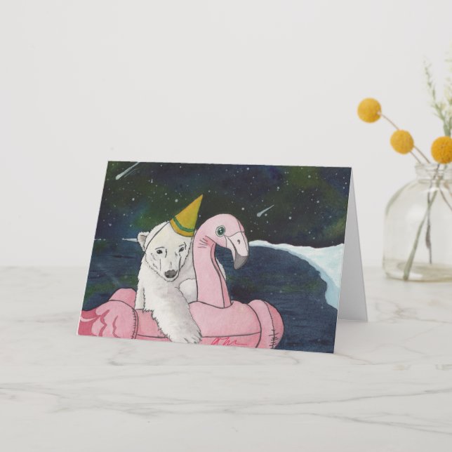 Animaux de fête : Carte d'ours polaire A5 (Recto)