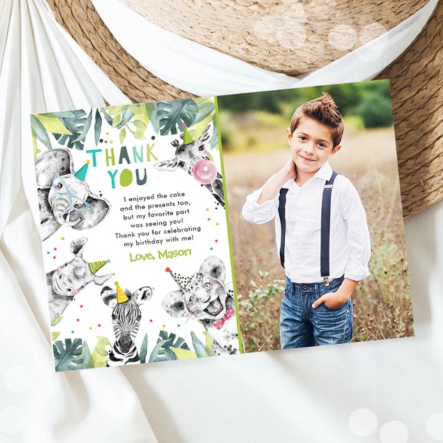 Animaux de fête Garçon Safari Animaux Cartes de re (Créateur téléchargé)
