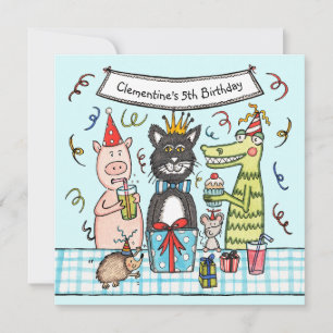 Animaux de fête personnalisés Invitation de fête d