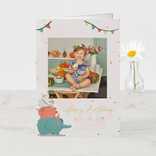 Animaux de fête pour enfants   Carte d'anniversair