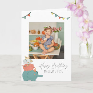 Animaux de fête pour enfants   Carte d'anniversair