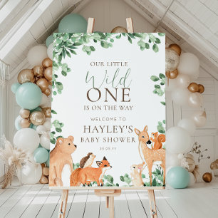 Animaux de forêt Blanc Wild Une Affiche de bienven