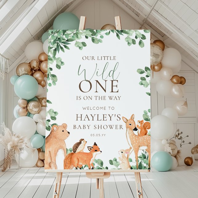 Animaux de forêt Blanc Wild Une Affiche de bienven (Créateur téléchargé)