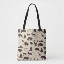 Animaux de forêt géométriques| Sac fourre-tout ani