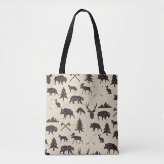 Animaux de forêt géométriques| Sac fourre-tout ani