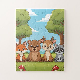 Animaux de la forêt Enfants Puzzle | Renard Ours C