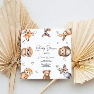 Animaux de la forêt thème Baby shower Invitation