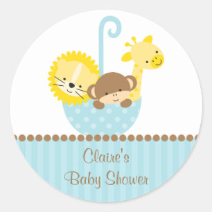 Animaux de la Jungle en Stickers Parapluies Bleues