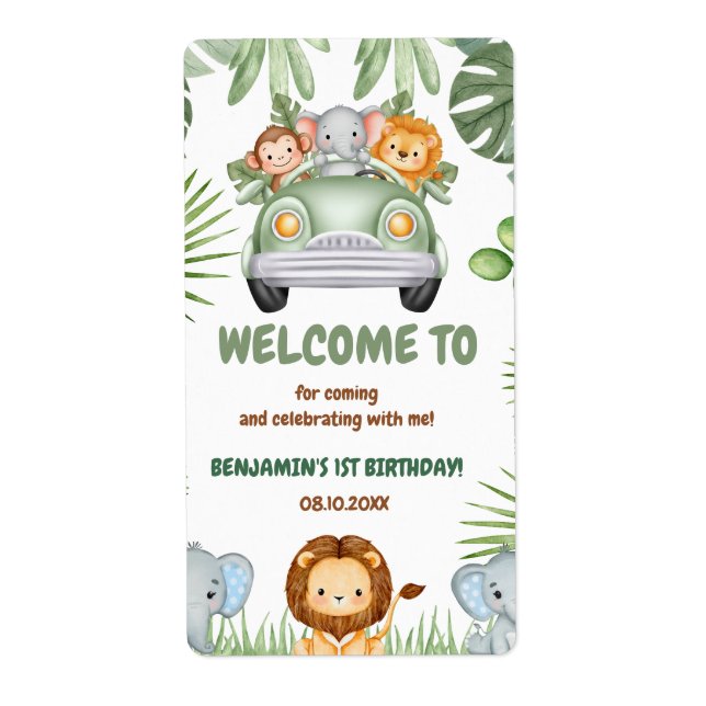 Animaux de la Jungle tropicale sauvage Anniversair (Devant)