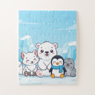 Animaux de l'Arctique Puzzle Enfants Ours Polair