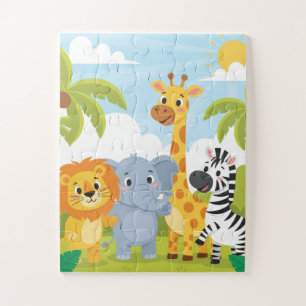 Animaux de Safari Enfants Puzzle   Lion Éléphant G