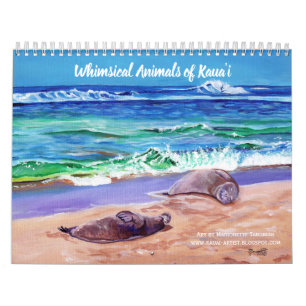 Animaux de Whimsical du calendrier de Kauai Hawaii