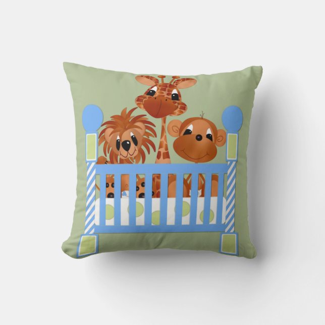 Animaux de zoo, huche, coussin de bébé (Recto)