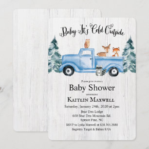 Animaux des bois Baby shower de camion Invitation