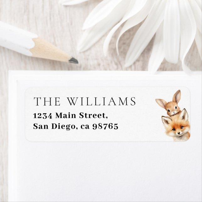 Animaux des bois Baby shower moderne (En situation)