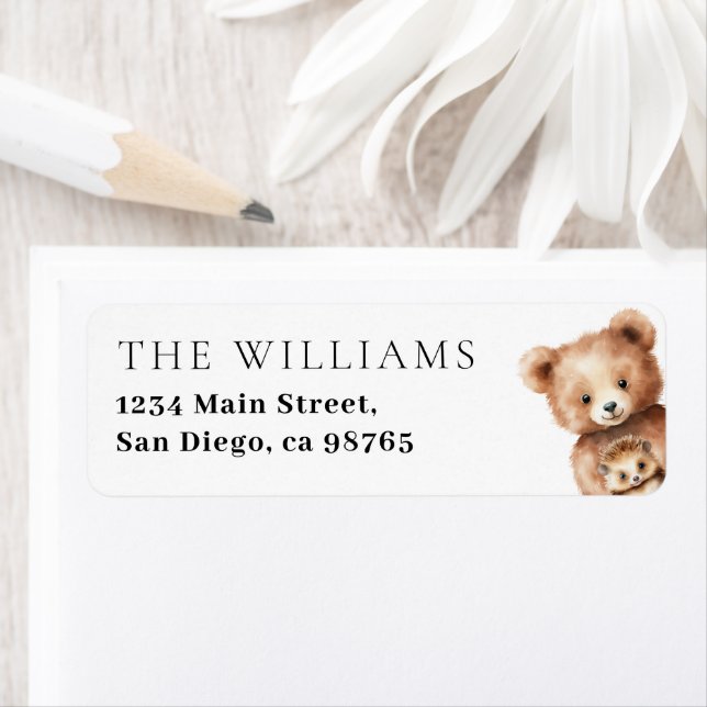 Animaux des bois Baby shower moderne (En situation)