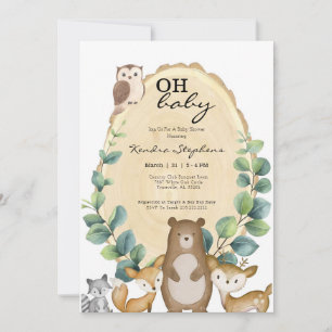 Animaux des bois Invitation au Baby shower de prin