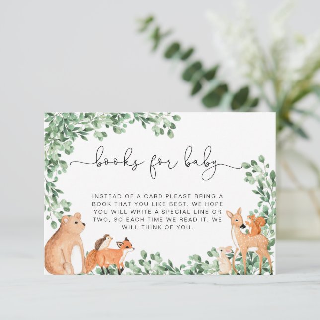 Animaux des Bois Livres Blancs Carte de demande d' (Debout devant)