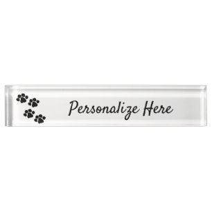 Animaux Empreintes de pattes Nom Plaque