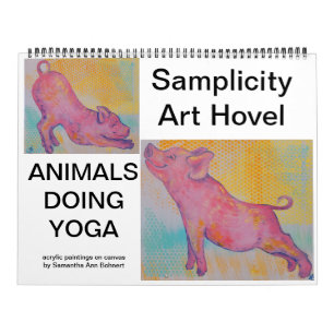 Animaux faisant du calendrier de yoga
