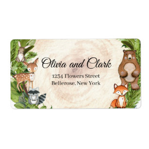 Animaux forestiers bois rondelle tranche verdure b
