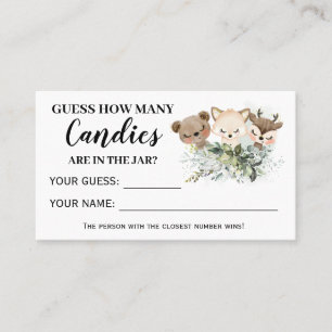 Animaux forestiers Combien de bonbons carte Baby s