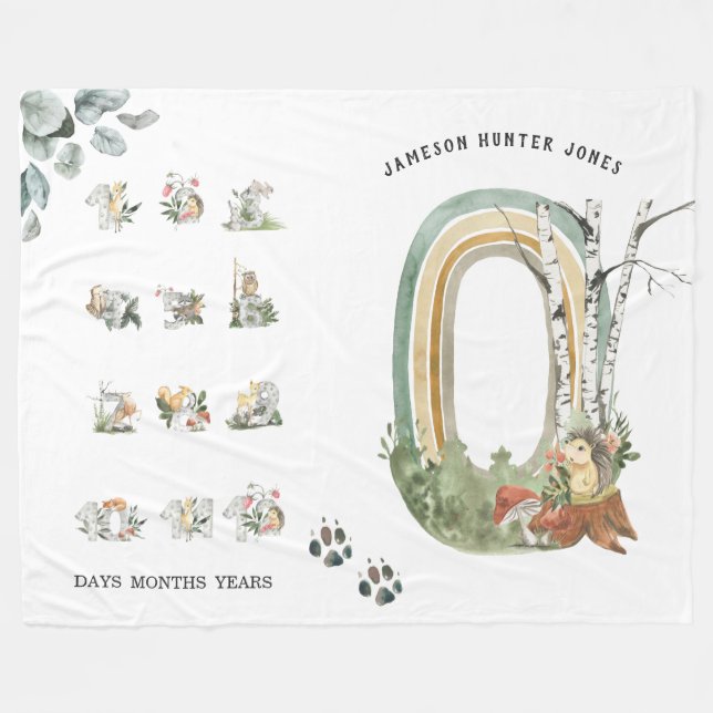 Animaux forestiers des bois | Bébé Couverture de j (Devant (Horizontal))