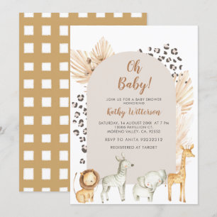 Animaux Jungle Baby shower Invitation