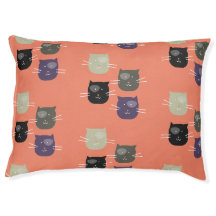 Lit pour animal de compagnie motif visage de chato