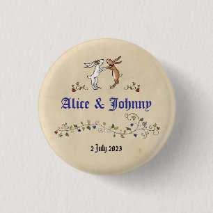 Animaux médiévaux mariés et mariés badge rond