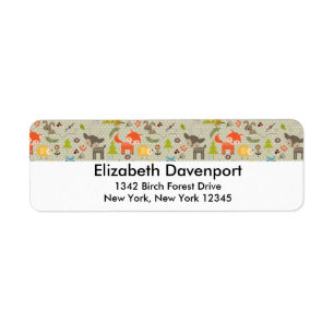 Animaux mignons en bois Motifs illustrés