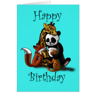 Animaux mignons Giraffe Panda Chat Fox Anniversair