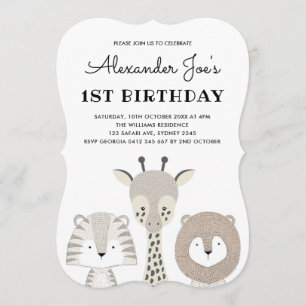 Animaux minimalistes de la Jungle Invitation d'ann