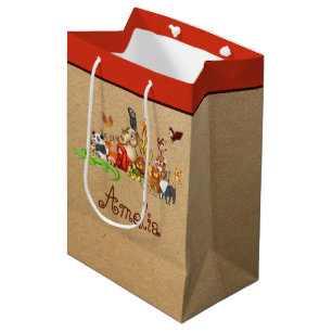 Animaux personnalisés Enfants Sac cadeau moyen