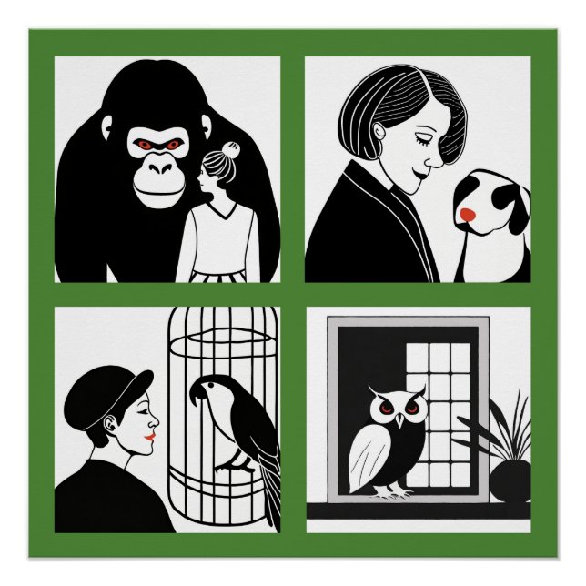 Animaux Quartet Glossy Poster (Devant)