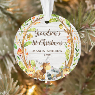 Animaux rustiques en bois de grand-fils Noël