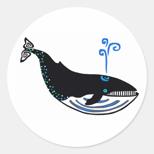 Animaux sauvages - BALEINE Bleue - Sticker pour la (Devant)