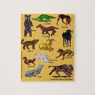 Animaux sauvages du puzzle du monde