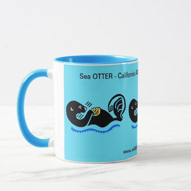 Animaux sauvages - Mer OTTER - - Nature - Mug Bleu (Gauche)