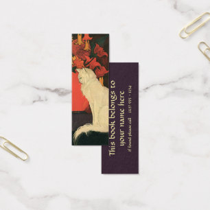 Animaux vintages, Chat blanc élégant, Fleurs d'aut