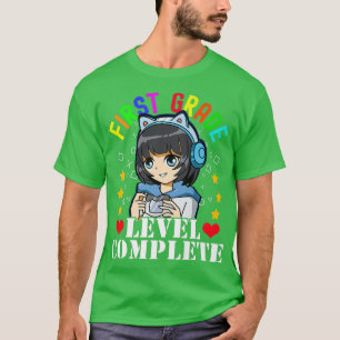 Anime 1st Grade Graduation Girl Loves Gamer Class  T-Shirt
