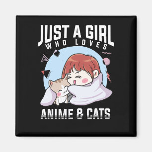 Anime and Cats Otaku Japanese Anime Girl Magnet