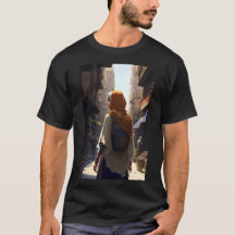 Anime Arab Women Walking through Middle Eastern Ci