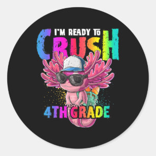 Anime Axolotl Waifu Who Love Anime Ramen And Sketc Classic Round Sticker