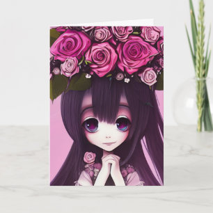 Anime Big Eyed Bride Bridesmaid  Invitation
