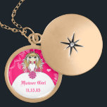Anime Blonde Fuchsia Wedding Flower Girl Necklace<br><div class="desc">Flower Girl Keepsake Wedding Party Necklace Wedding Keepsake Wedding Party Necklaces - to change background colour - click customize - click edit - choose last tool in drop down menu and choose from one of the colours shown or enter your rgb hex code for your custom wedding colour- to change...</div>