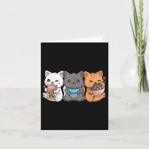 Anime Boba Tea Bubble Tea Gaming Gamer Ramen Cat  Card