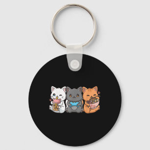 Anime Boba Tea Bubble Tea Gaming Gamer Ramen Cat  Keychain